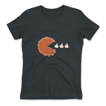 Pie Eating Cream Womens T-Shirt in Heavy Metal color